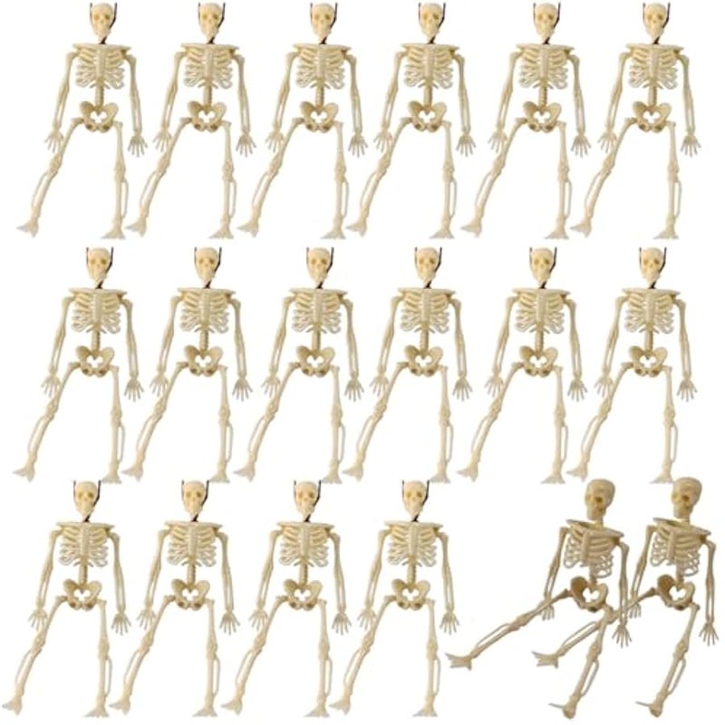 20PCS 6 Inch Mini Skeleton Figurines, Small Skeletons  Decorations for Craft Haunted House Accessories Party Favors (20) - Image 1